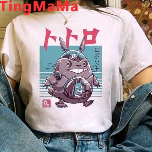 Studio Ghibli Totoro Miyazaki Hayao top tees t shirt female 2021 couple clothes casual couple top tees white t shirt