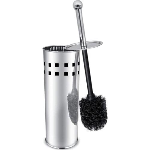 Toilet Brush and Holder, 304 Bamboo Charcoal Stainless Steel Toilet Brush for Bathroom Storage and Organization - Space Saving