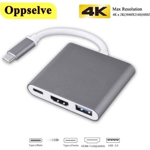 3 in 1 USB HUB Type C To HDMI-compatible USB 3.0 PD Adapter USB-C 3.1 Hub for Mac Air Pro Huawei Mate40 Samsung S21 S20 Xiaomi