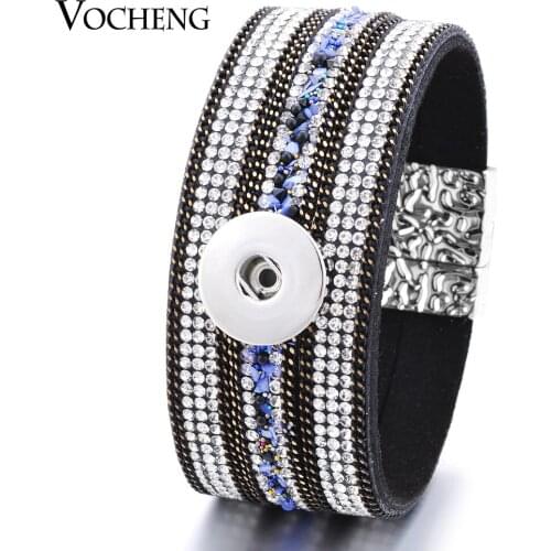 Vocheng Ginger Snap Button Jewelry 2 Styles Shining Fabric Magnet Clasp 18mm Bracelet NN-419