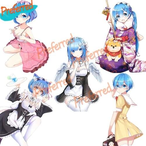 High Quality Beautiful Re:Zero REM Anime Poster Wall Sticker Art for Bedroom Gabinete Gamer Car Stickers