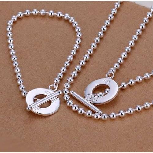 S187 jewelry silver plated jewelry set, fashion jewelry set Bead Chain Bracelet Necklace S187 /alpajcwa gbtaotaa