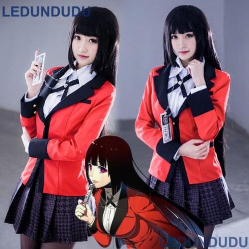 6 in 1 Compulsive Gambler Kakegurui Women Jabami Yumeko JK School Uniform Clothes Saotome Mary Cosplay Costume Female Full set
