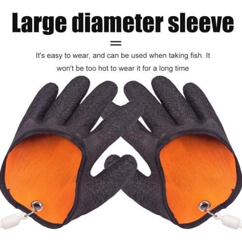 1Pcs Fishing Catching Gloves Non-slip Fisherman Protect Hand Puncture Latex Fishing Hunting Mittens Left Right Hand
