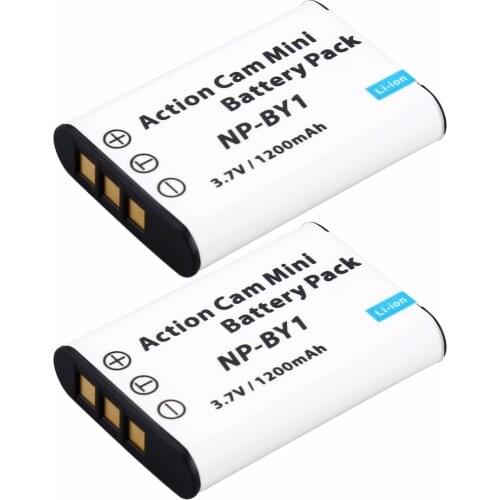 2Pcs Probty NP-BY1 NP BY1 NPBY1 Camera Battery For Sony HDR-AZ1VR AZ1 AZ1V AZ1VR Sport Action Cam Mini Camcorder