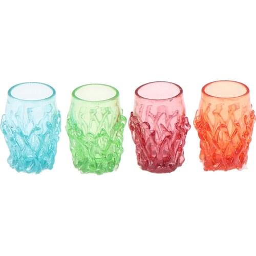 4pcs/set 1:12 Dollhouse Miniature Mini Resin Cup Water Cup Furniture Accessories Cup Kitchen Toys 12X9mm