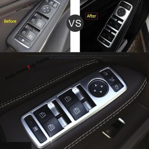 Yimaautotrims Accessories For Mercedes-Benz CLA / GLA / A B E Class Car Door Handle Panel Surround Window Lift Switch Cover Trim