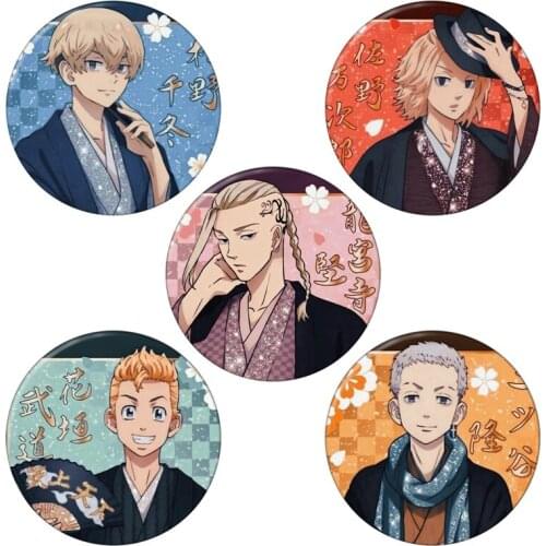 Anime Tokyo Revengers Acrylic Lapel Pin Epoxy Butterfly Clasp Pin Handmade Butterfly Brooch Cosplay Gifts