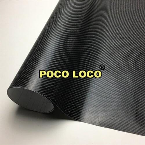 Car Styling Glossy Black 4D Carbon Fiber Vinyl Film Car Wrap With Air Free Bubble DIY Car Tuning Part Sticker Black