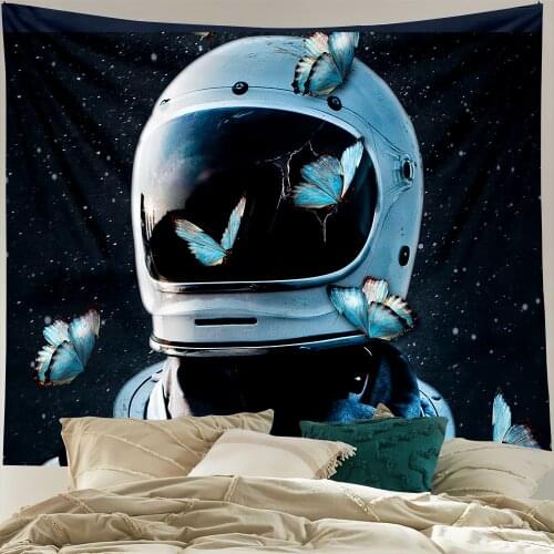 Butterflies and astronaut Tapestry Home Decoration Wall Hanging Background hippie Tapestries Boho Room Decor Hanging Cloth