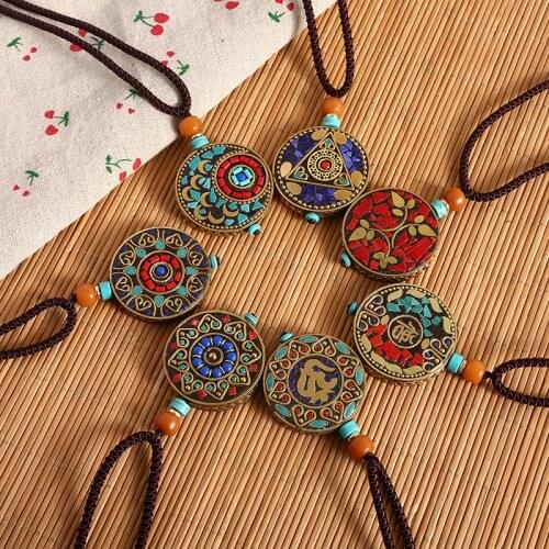 Versatile Ethnic Style Sweater Chain Long Retro Necklace Women Nepal Pendant Wooden Beads Pendant Accessories 17 Types