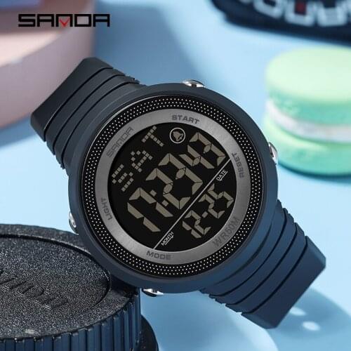 SANDA Fashion Outdoor Sport Watch Men Multifunction Watches Alarm Clock Chrono 5Bar Waterproof Digital Watch reloj hombre