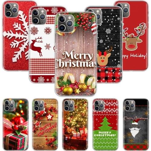 Merry Christmas gift New Year reindeer Case for Apple iphone 11 12 Mini Pro XS Max XR X 7 8 6 6S Plus 5 5S SE 10 Ten Gift Silico