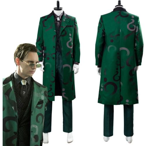 Gotham Season 5 Edward Nygma The Riddler Cosplay Costume Green Outfit Adult Men Halloween Costumes