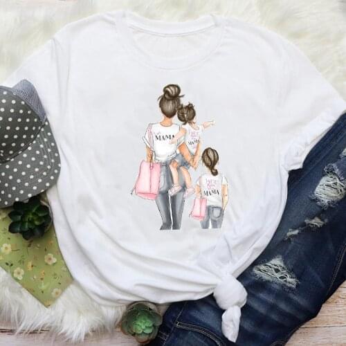 Women Mom Super Cute Mama Cartoon Camisetas Fashion Casual Mother Graphic Tees Clothes Print Tops Lady Female T Shirt T-Shirt