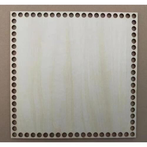 2pcs Hot Sale Square Handmade Wooden Crochet Base Bottom Basket DIY Home Decoration