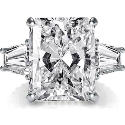 Huitan Hyperbole Rectangular Cubic Zirconia Rings Wedding Engagement Accessories for Women Fashion Luxury Jewelry Wholesale Lots