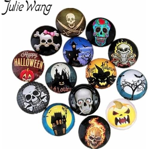 Julie Wang 20pcs/pack Punk Style Halloween Theme Party Glass Patch Jewelry Accessories For Prom Festival Anniversary Souvenir