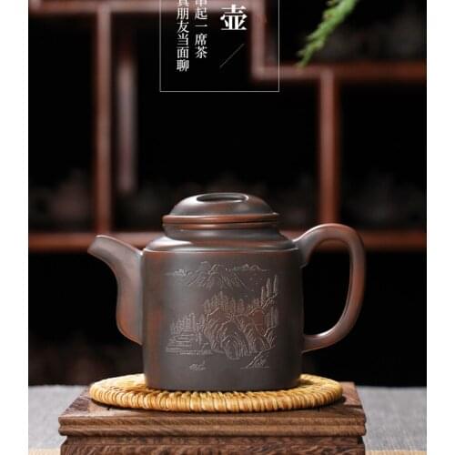 Chinese Traditional Ceramic Teapot Pure Handcraft Beautiful Appearance Household Pu'er Oolong Tea Set