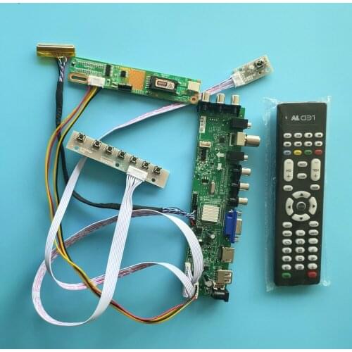 Kit For QD15TL02 Rev.03 Rev.01 Digital HDMI 30pin TV VGA USB remote DVB-C DVB-T 1280X800 Panel Controller board 1 CCFL LCD 15.4"