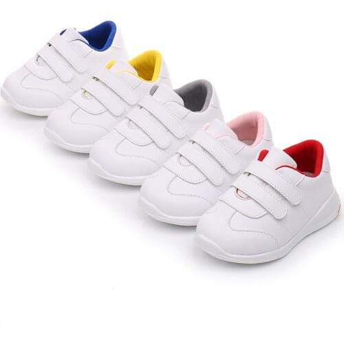Kids Sneakers Boys Shoes Girls Trainers Children Leather Shoes White Black School Shoes Pink Casual Shoe Flexible Footwear