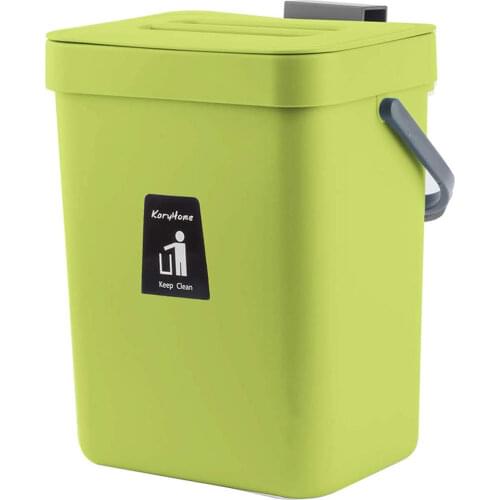 Compost Bin for Kitchen Counter Hanging Small Trash Can with Lid Under Sink3L 5L Mountable Compost Bucket Kitchen Trash Bins