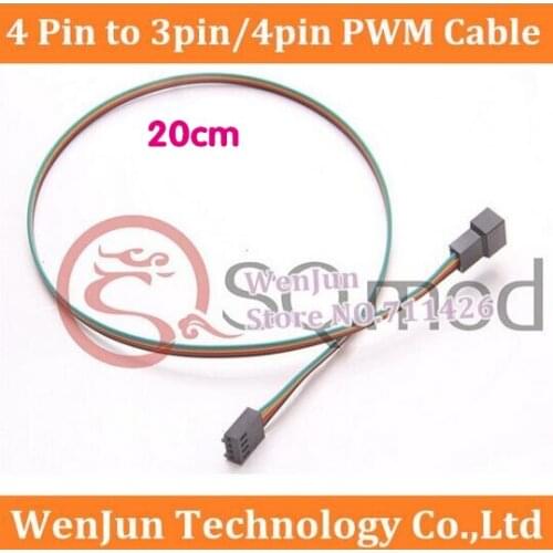 Best price from factory 4 Pin to 3pin/4pin PWM Convert Connector Extension Cable 20cm PC Computer Cooling Fan