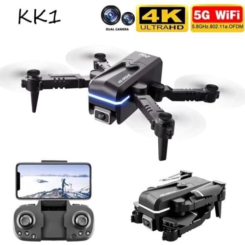 2021 New Kk1 Mini Drone 4k Hd Camera profesional Rc Drones Wifi Fpv Dron Toy Outdoor Rc Quadcopter Fixed height Helicopter Toys