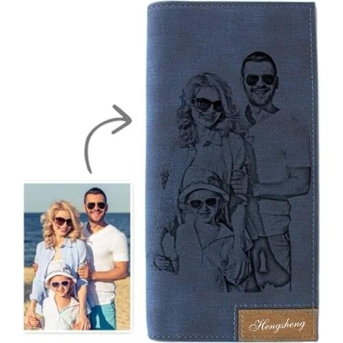 Custom Picture Wallet Mens Long Multifunction Personality Custom Lettering Picture Wallet Custom Photo Engraving Holiday Gift