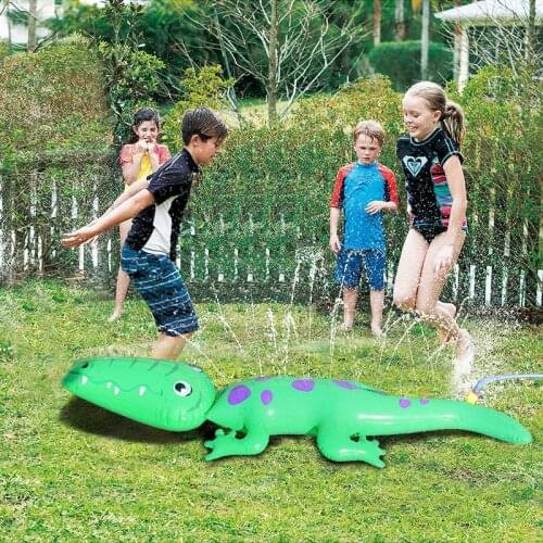 Inflatable Water Spray Crocodile Toy Grass Outdoor Garden Watering Sprinkler Animals Summer Play The Lawn Balls Interaction Toy
