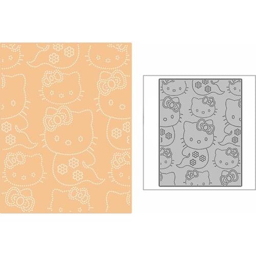 New Dotted Flower Kitten Background Panel 2021 Metal Cutting Dies for DIY Scrapbooking and Card Making Embossing Craft No Stamps