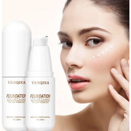 Temperature Change Foundation Makeup Base Face Liquid Long-lasting Cover Concealer Pores Brighten Natural Nutritious