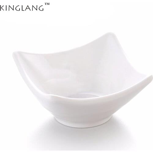 KINGLANG Plastic Melamine White Small Soy Sauce Dish Tableware
