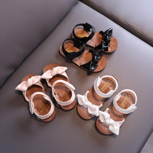 Casual Butterfly-knot Non-slip Soft Kid Toddler Baby Shoes Summer Korean Little Childrens Girls Princess Open Toe Beach Sandals