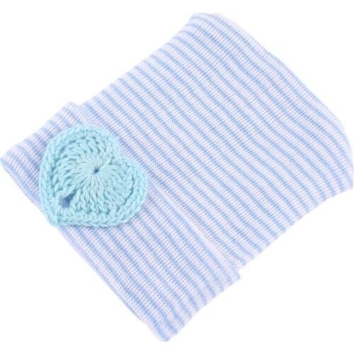 Adjustable Cute Newborn Baby Infant Girl Toddler Comfy Striped Heart Bowknot Hospital Cap Warm Beanie Hat Cute Lovely