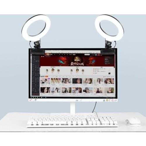 New Photo Studio Selfie LED Ring Light Nine Levels of Brightness for Youtube Video Camera Studio with USB Clip Holder Equipment