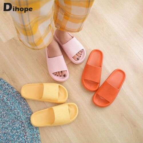 Dihope Summer Platform Slippers for Women EVA Soft Indoor Bathroom Slipper Lovers Home Floor Anti-slip Slides Slippers Men Girls