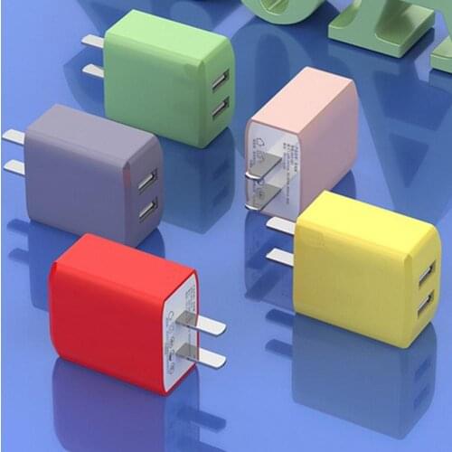 Universal Colorful USB Plug Fast Charge 5V 2A Dual USB Port Adapter Mobile Phone Safe Charge For Android