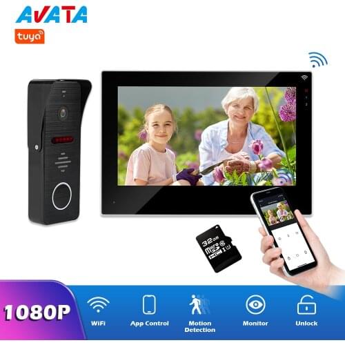 Tuya Smart Life Wifi Video Intercom Touch Screen Video Door Phone With 1080P Video Doorbell Camera Motion Sensor Home Intercom