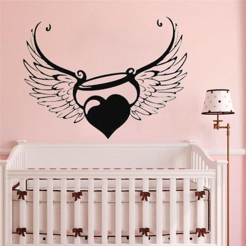 Waterproof wall sticker Angel Demon Wings Horns Bad Good Wall Decal for girl decoration Window Sticker Design Vinyl Decal HY1044