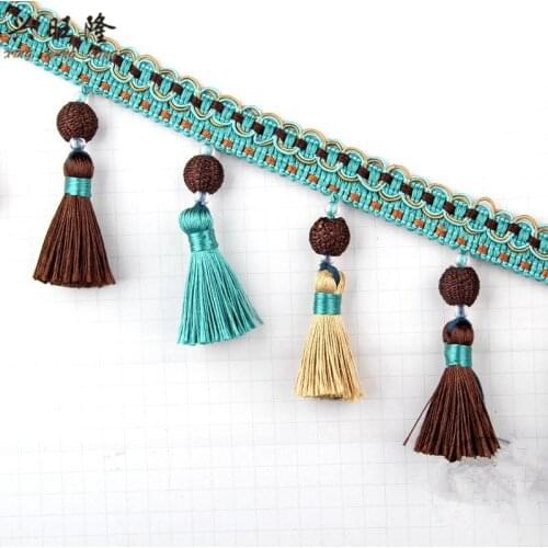 XWL 11M/lot Colorful Curtain Tassel Fringe Lace Trims Sofa Stage Valance Decor Ribbon Belt DIY Sewing Lace Curtain Accessories