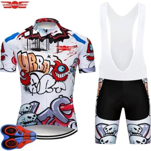 Crossrider Funny Cycling Clothing sets MTB Bike Wear Bicyle Clothes Quick-Dry Cycling Jersey Short Maillot Culotte