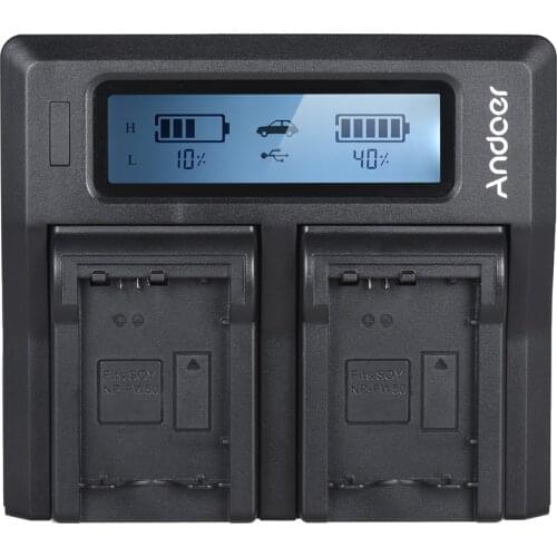 Andoer LP-E6 LP-E6N Dual Channel LCD Digital Camera Battery Charger for Canon EOS 5DII 5DIII 5DS 5DSR 6D 7DII 60D 80D 70D