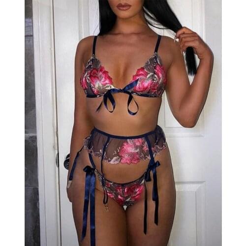 Women Embroidery Lace Bralette Push Up Wireless Bra Mujer Seamless Underwear Sexy Lingerie Backless See-through Nightwear