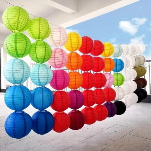 1Pcs Round Waterproof Silk Colth lantern Outdoor Hanging Silk lampion Grand Event Birthday Party Wedding Supplies 12Inch/30cm