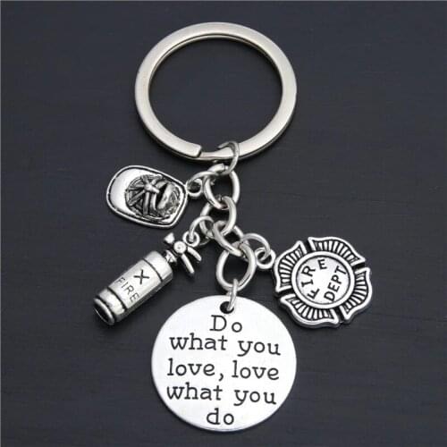 1pc Firefighter Keychain Fire Department Keyring Fighter Jewelry Fireman Gift Fireman Wife Gift Lady Firefighter E2031