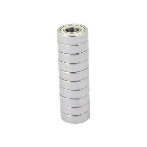10pcs Metal Mute Deep Groove Sealed Shielded Ball Bearing Silver Tone 8x19x6mm