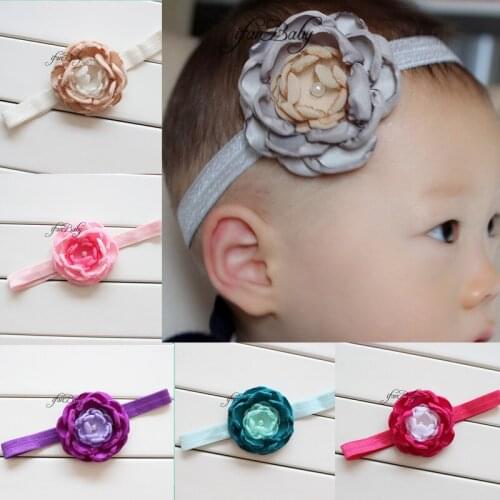 Fashion flower headband girl kids headband with burn fabric flower singed flower headband 100pcs