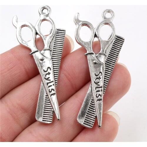 54x22mm 4pcs Antique Sliver Plated Scissors Pendant Handmade Charms Pendant:DIY for bracelet necklace-R5-34