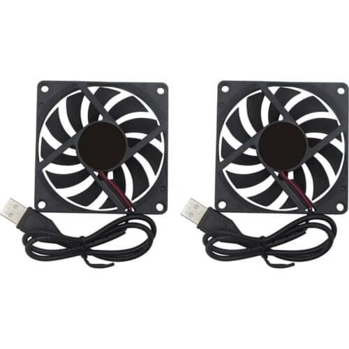80mm 5V USB Fan 80mm 8cm 8015 Brushless DC Cooling Fan PC Computer Router Case Fan Cooler 2Pcs